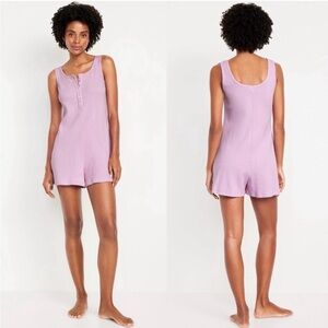 Old Navy Purple Pajama Romper with Scoop Neckline
